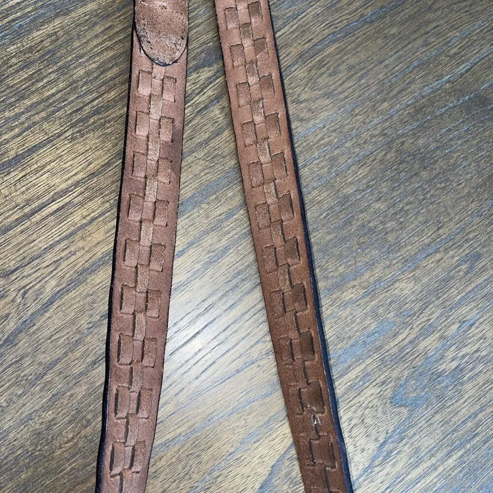Chaps Ralph Lauren Leather Belt Men/Women Size 40/100 Brown Woven Classic